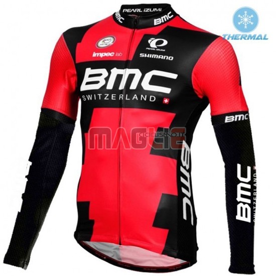 Maglia BMC manica lunga 2016 nero e rosso